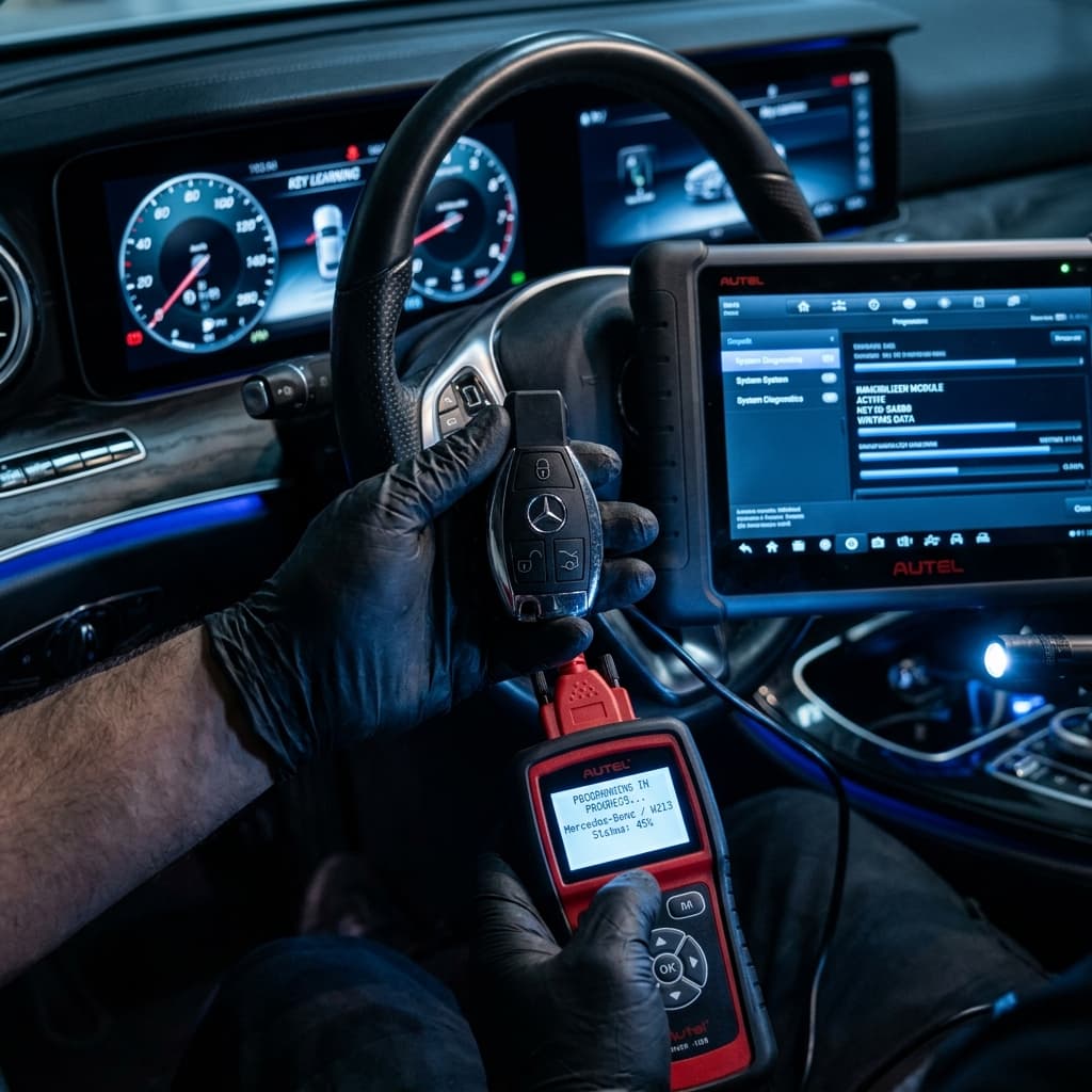 Locksmith programming vehicle transponder key